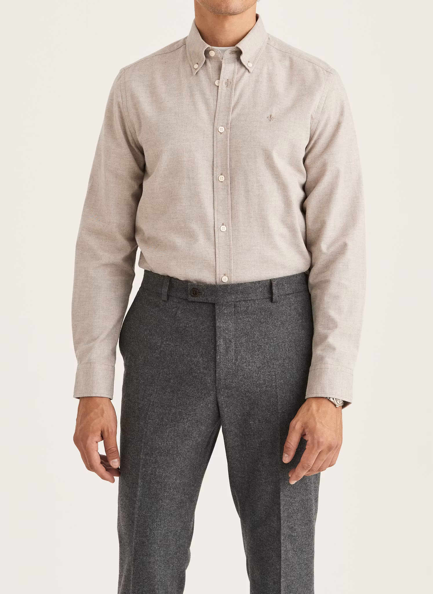 Morris - Watts Flannel Shirt-Slim Fit (Khaki)