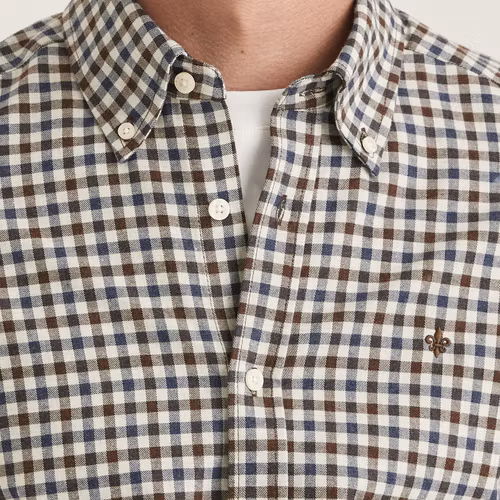 Morris - Watts Flannel Check Shirt-Slim Fit (Brown)
