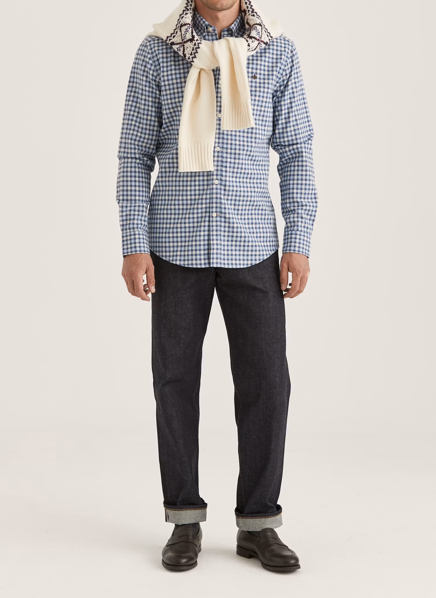 Morris - Watts Flannel Check Shirt-Slim Fit (Blue)