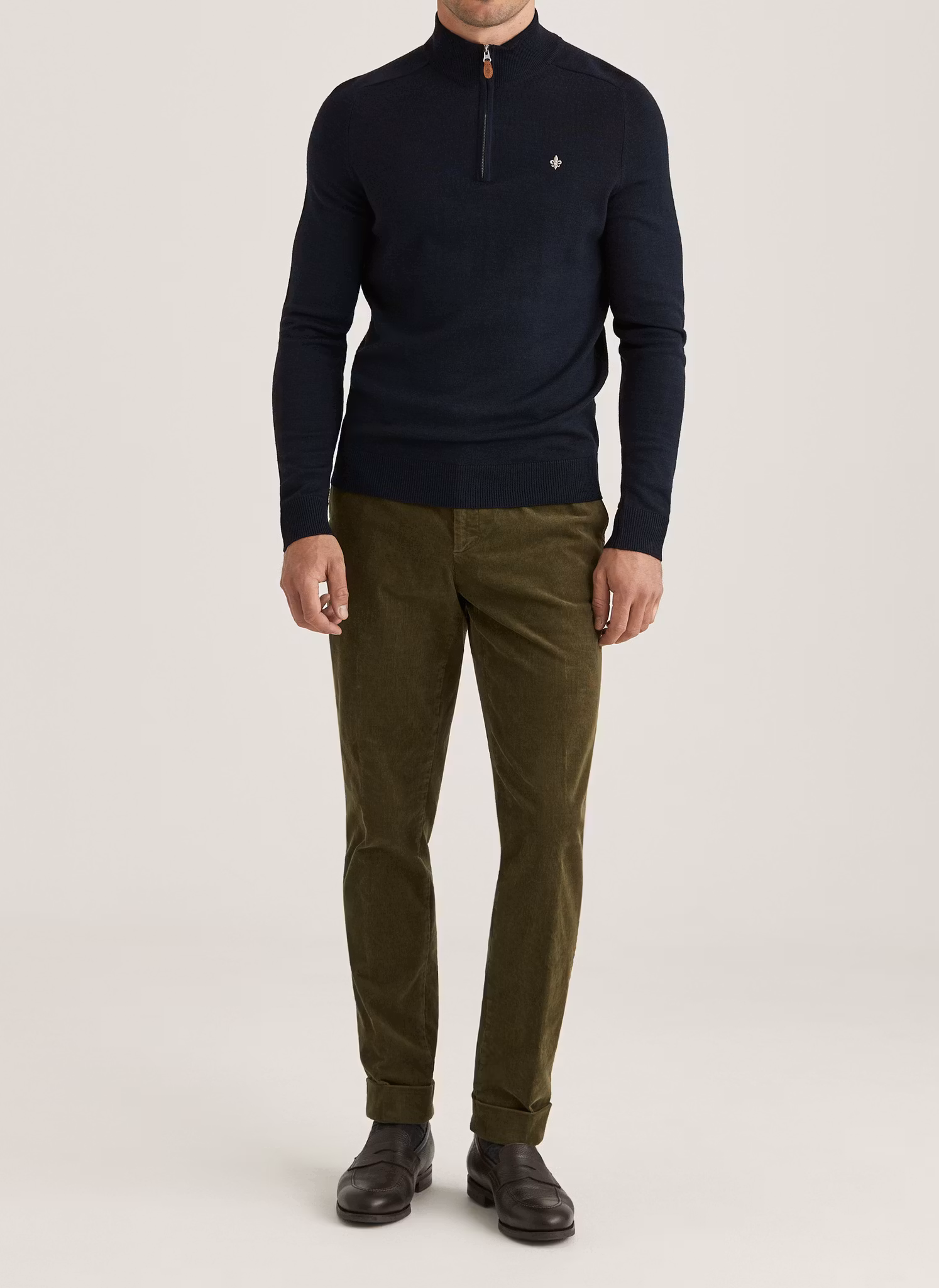 Morris - Merino John Zip (Navy)