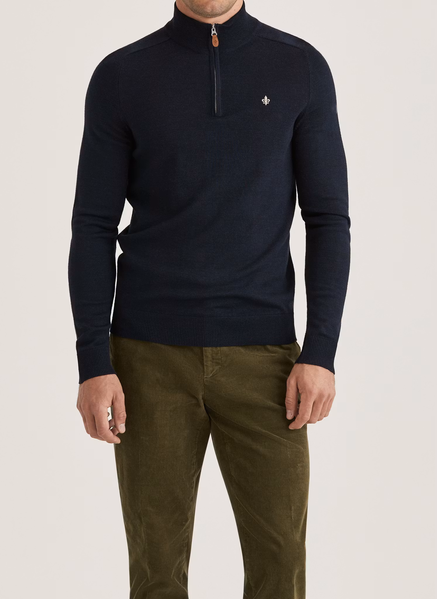 Morris - Merino John Zip (Navy)