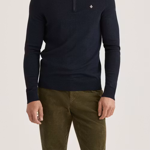 Morris - Merino John Zip (Navy)