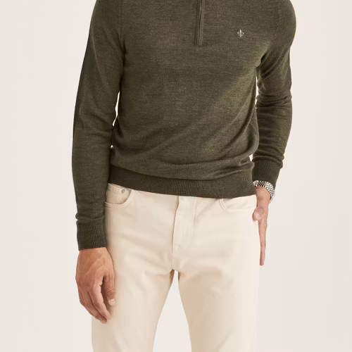 Morris - Merino John Zip (Olive)