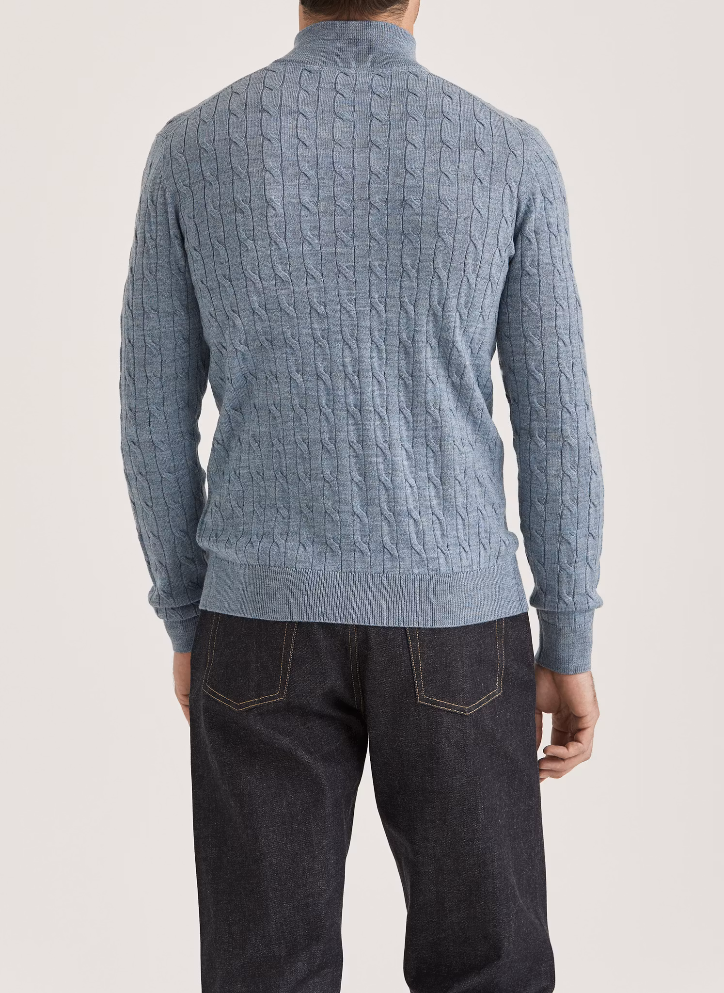 Morris - Merino Cable John Zip (Blue)