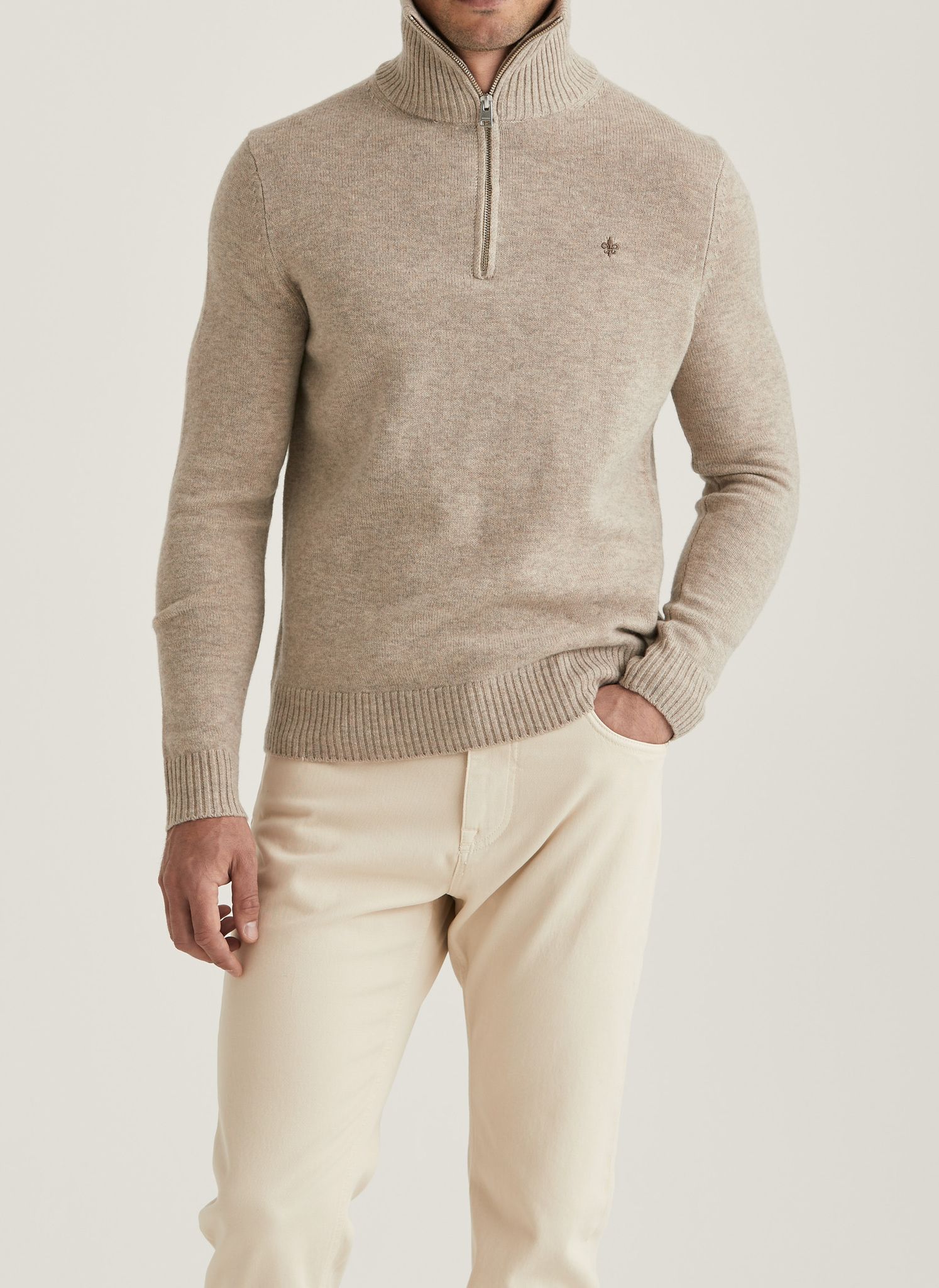 Morris - Hertford Half Zip (Khaki)