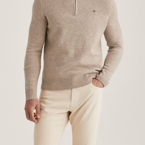 Morris - Hertford Half Zip (Khaki)