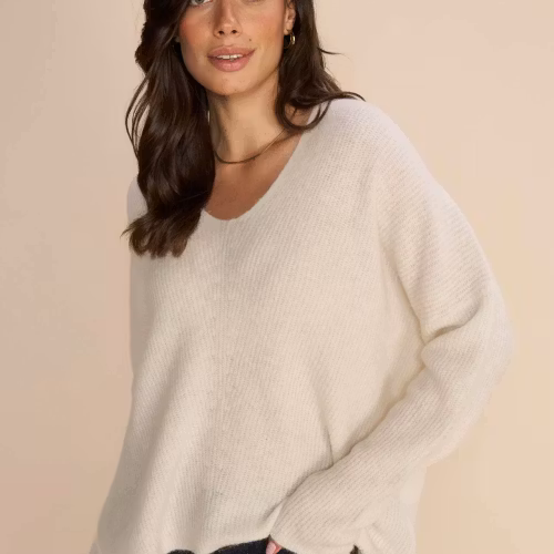 Mos Mosh - MMThora V-Neck Knit (Ecru)