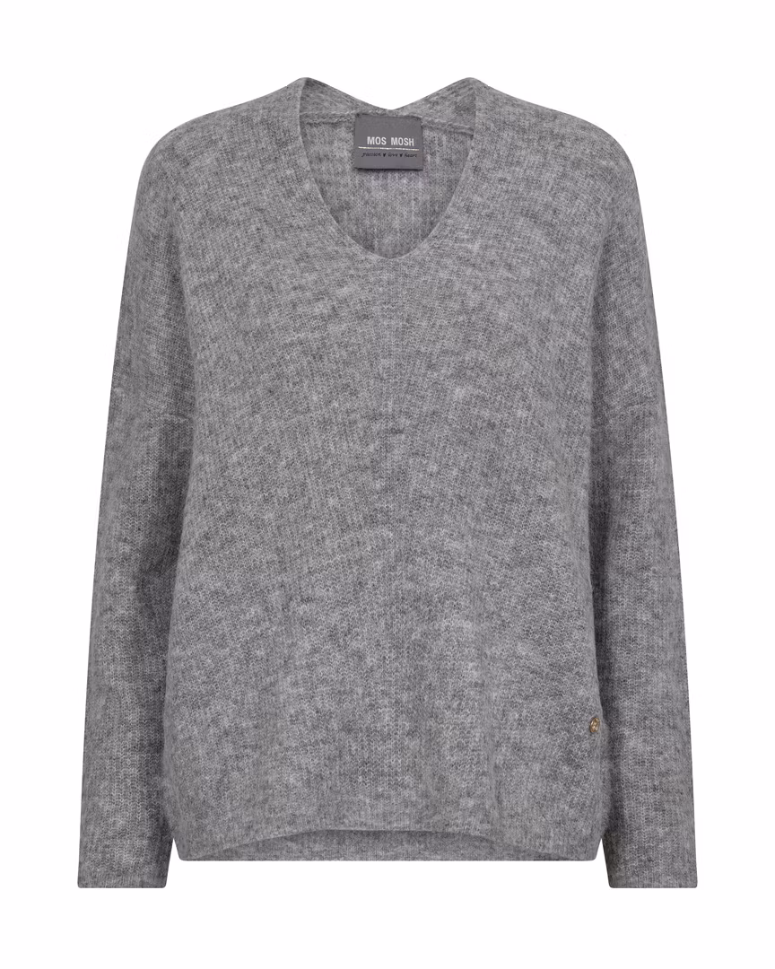 Mos Mosh - MMThora V-Neck Knit (Grey Mel.)