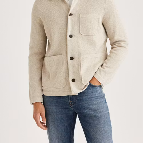Morris - Jake Knitted Shirt Jacket (Khaki)