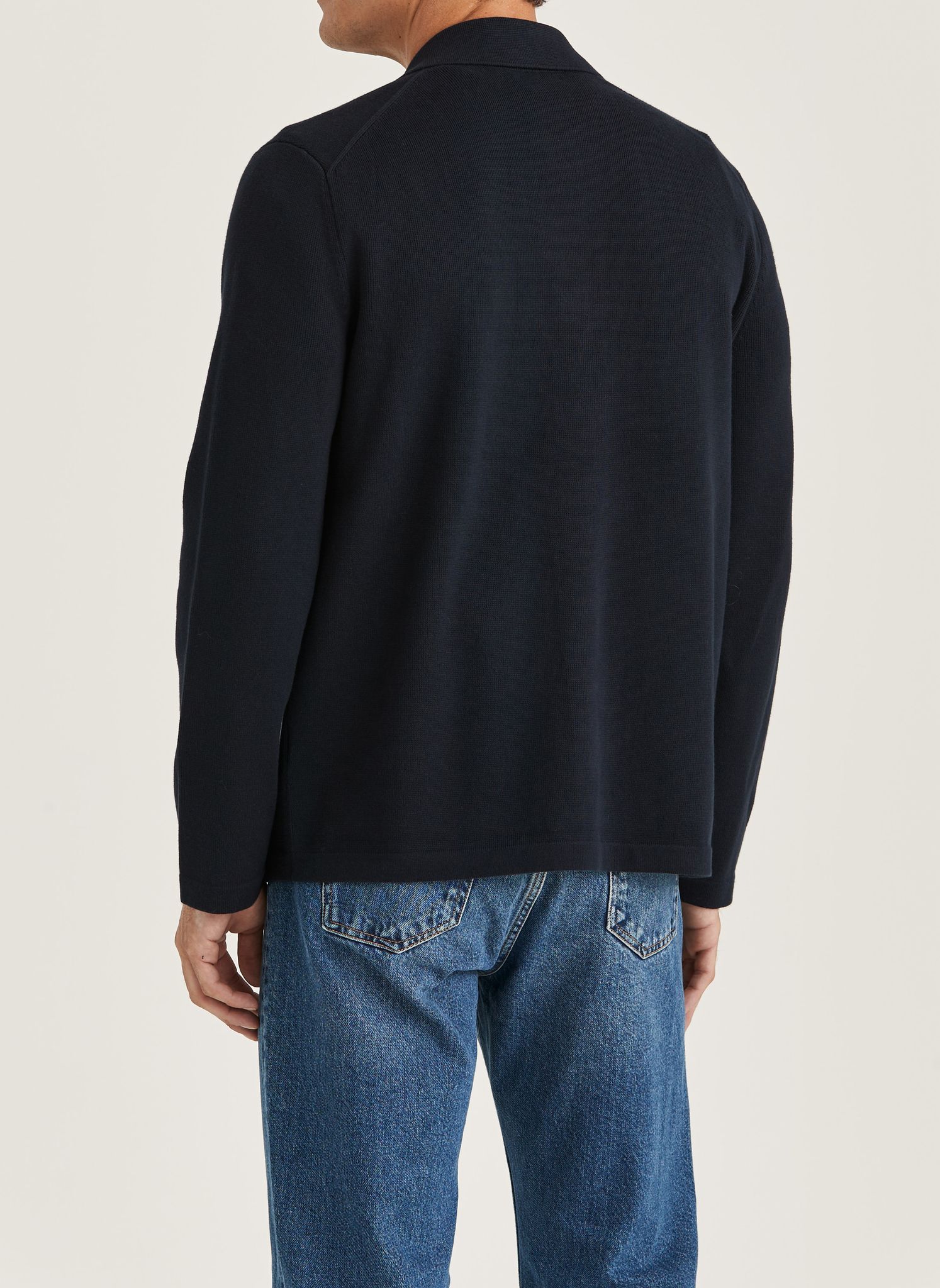 Morris - Jake Knitted Shirt Jacket (Old Blue)