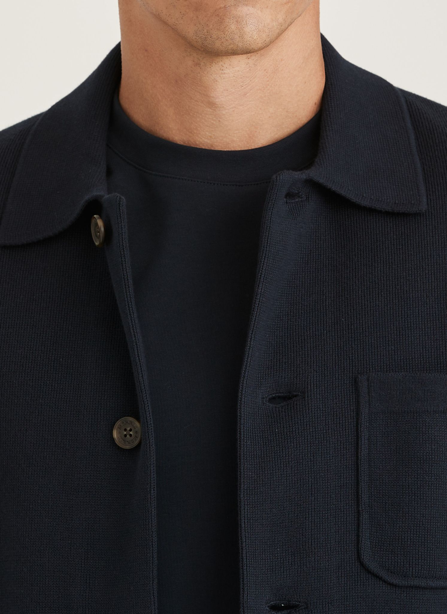 Morris - Jake Knitted Shirt Jacket (Old Blue)