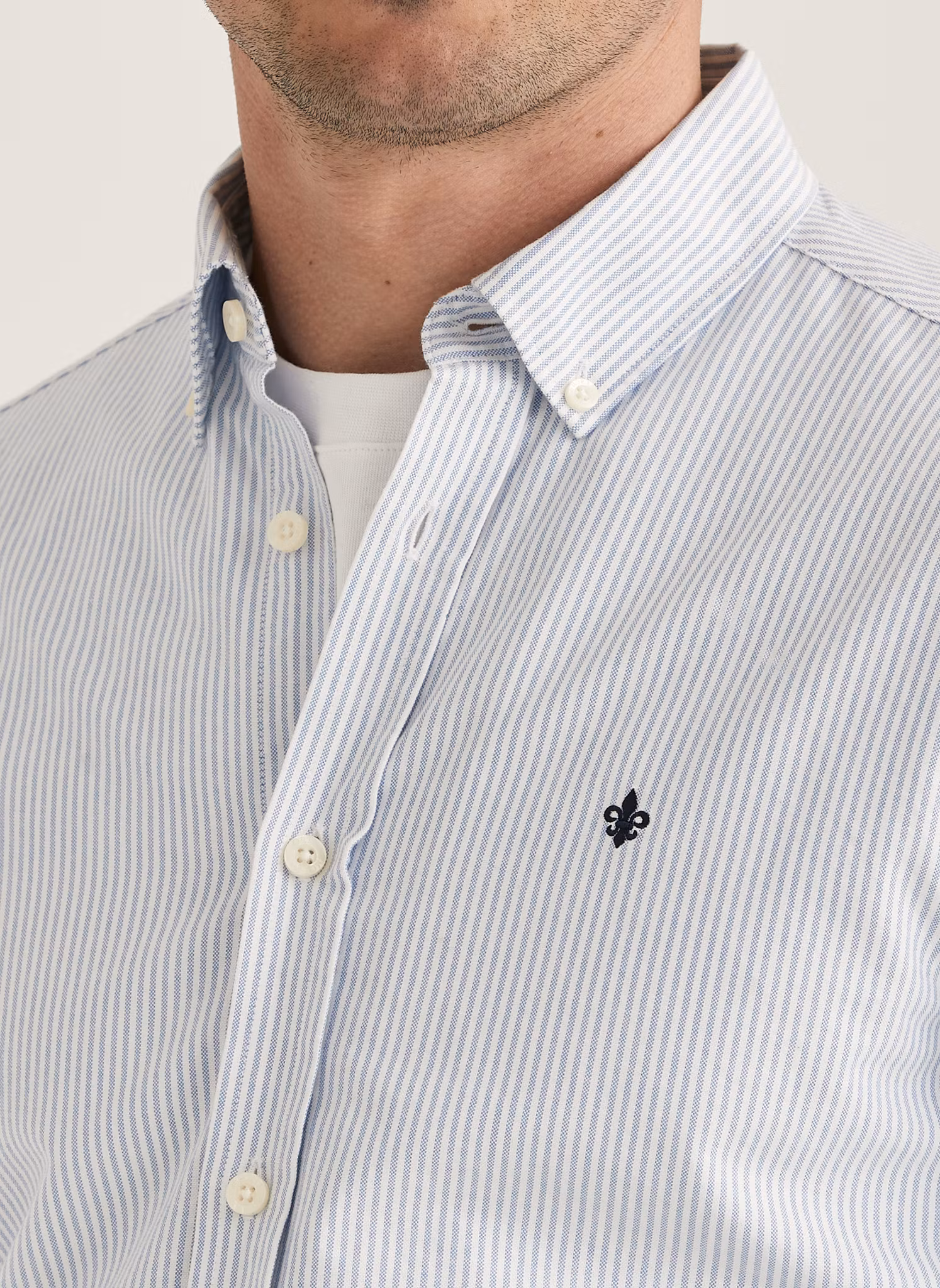 Morris - Oxford Striped BD Shirt (Light Blue)