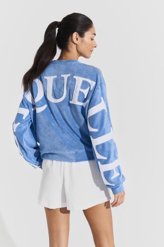Seaquelle - Terry Letter Sweatshirt (Sky Blue)