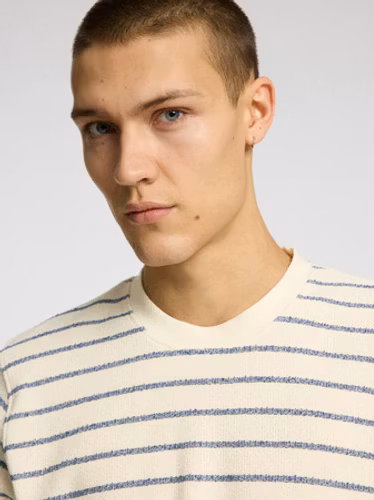 Selected Homme - SLHDJANGO STRIPE SS O-NECK TEE (Offwhite/Blue Stripe)