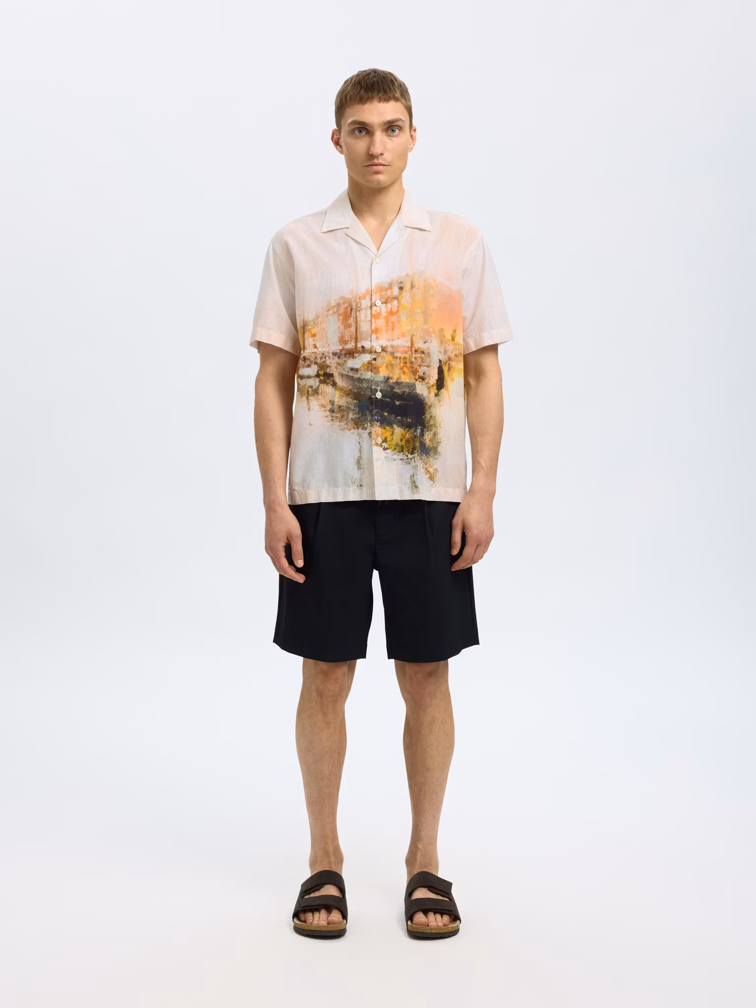 Selected Homme - SLHRLXCARL AOP SS SHIRT (Orange)