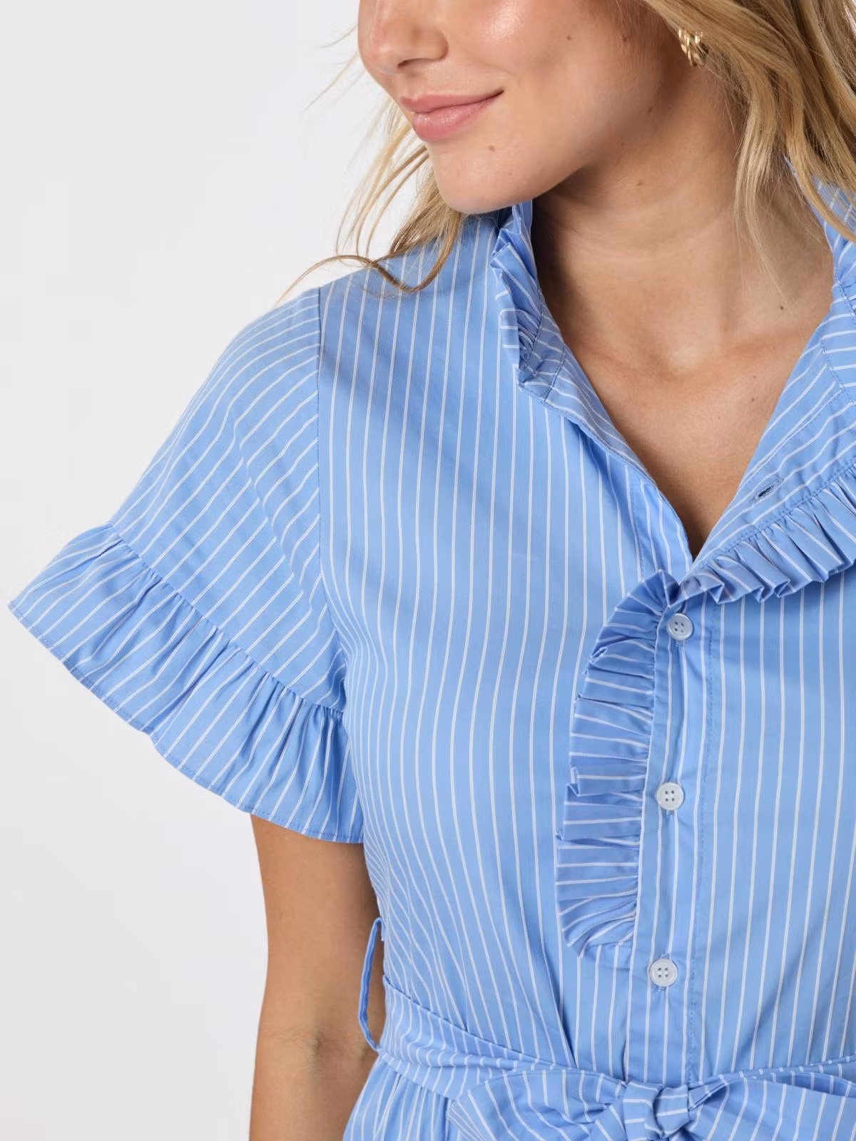 Neo Noir - Nellie Stripe Dress (Light Blue)