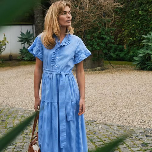 Neo Noir - Nellie Stripe Dress (Light Blue)