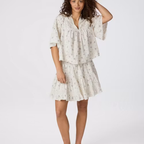 Neo Noir - Siama Dobby Flower Blouse (Offwhite)