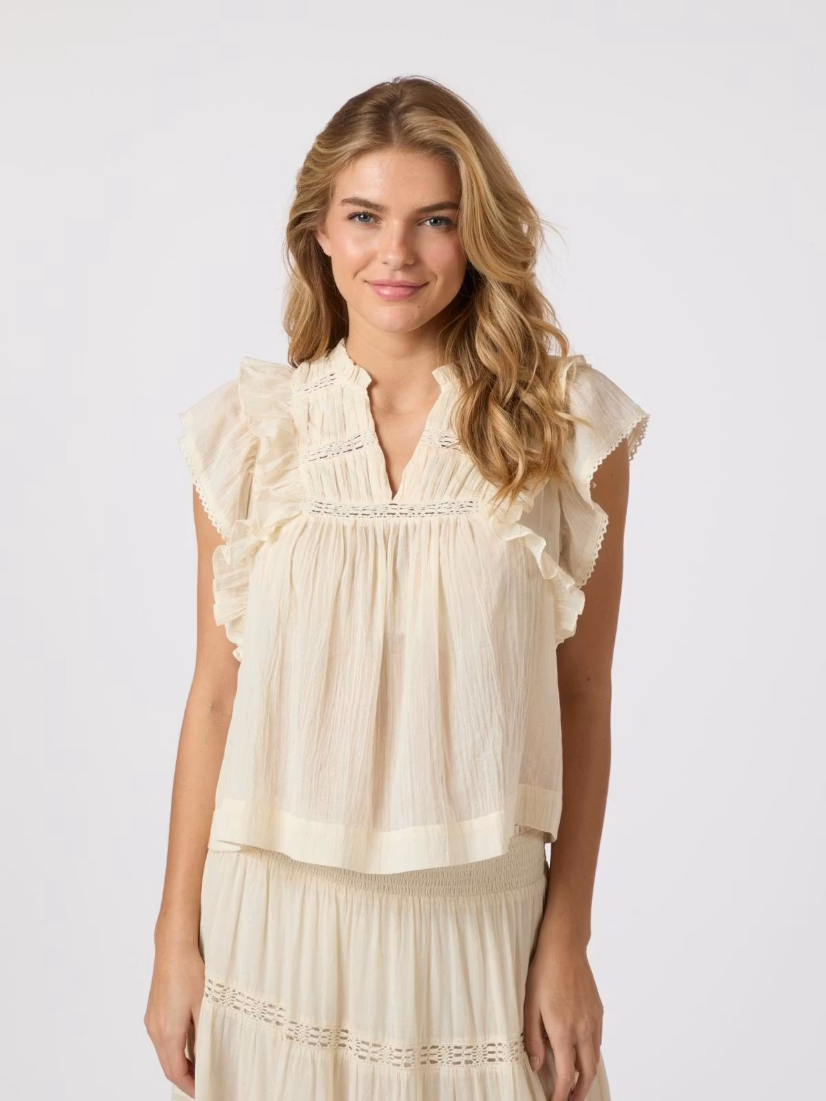 Neo Noir - Jayla S Voile Top (Light Yellow)