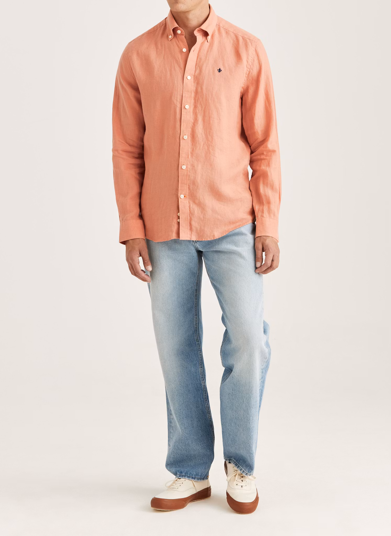 Morris - Douglas Linen Shirt - Classic Fit (Orange)