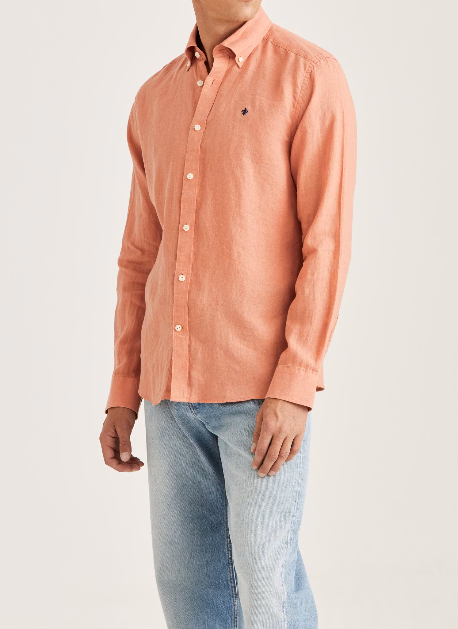 Morris - Douglas Linen Shirt - Classic Fit (Orange)