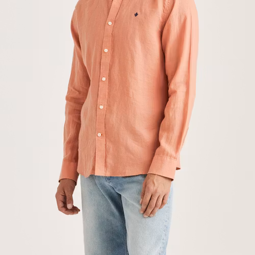 Morris - Douglas Linen Shirt - Classic Fit (Orange)
