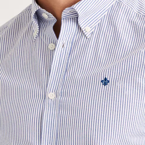 Morris - Seersucker Shirt-Slim Fit (Old Blue)