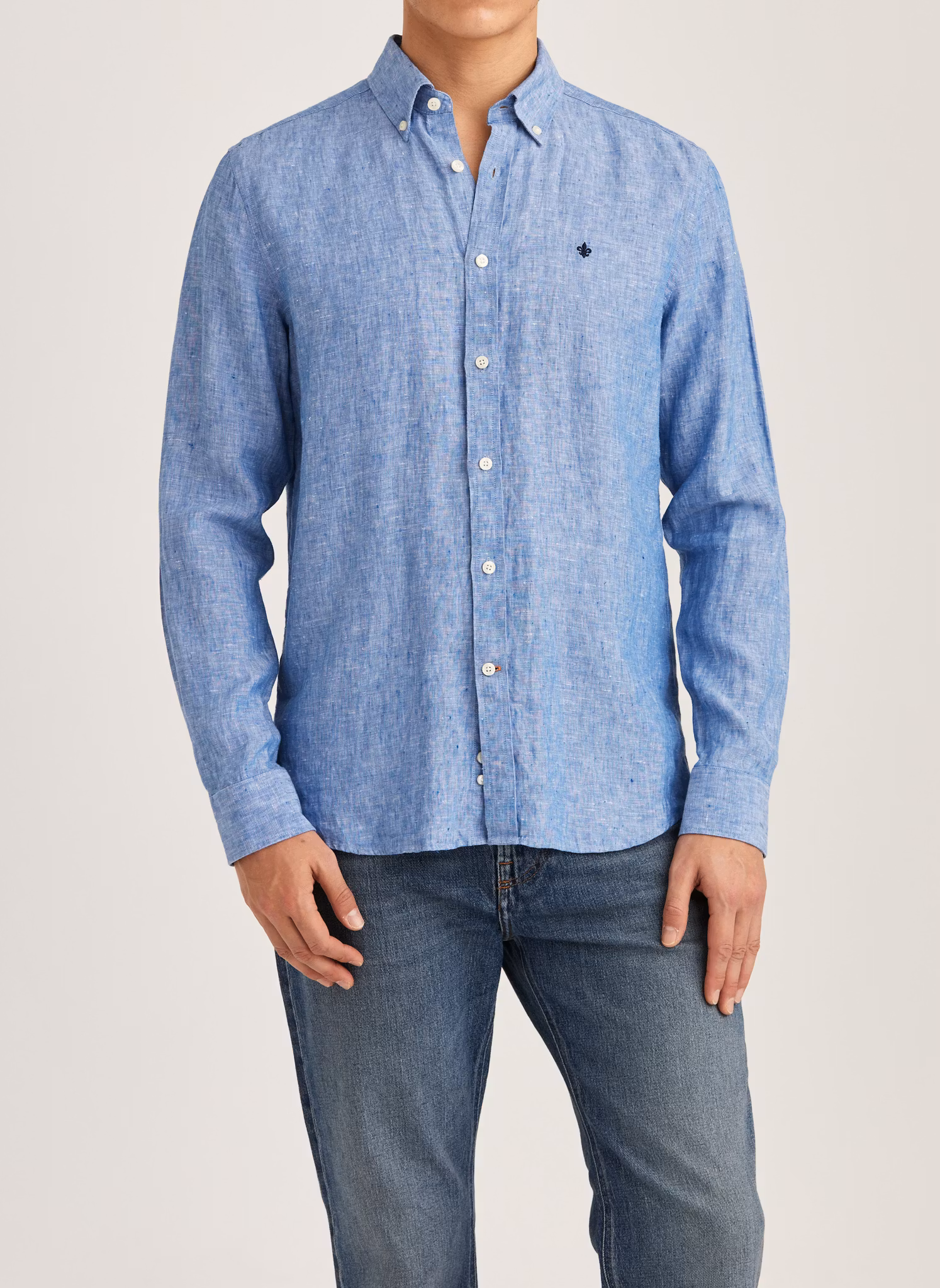 Morris - Douglas Linen Shirt-Classic Fit (Blue)