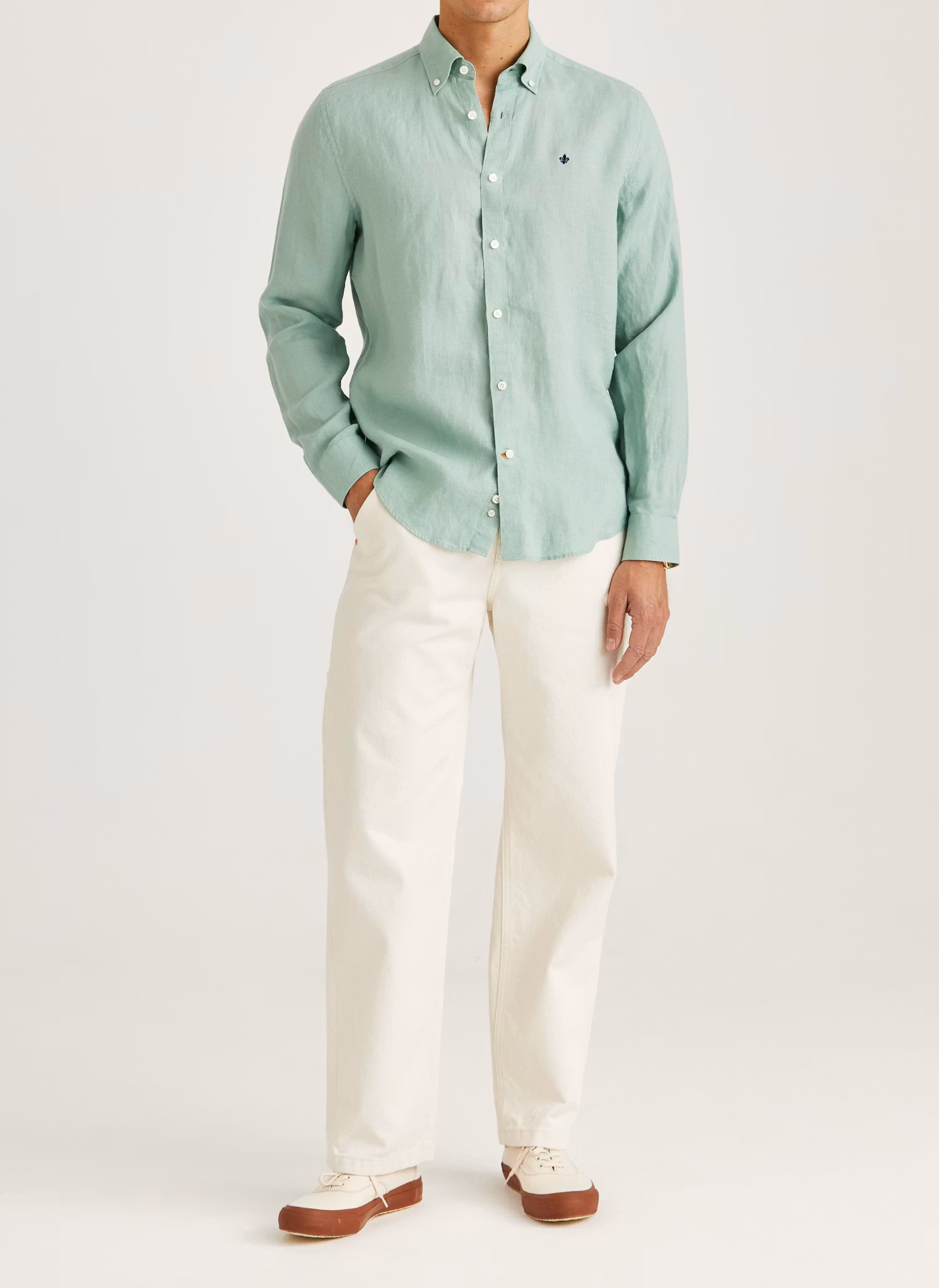 Morris - Douglas Linen Shirt-Classic Fit (Green)