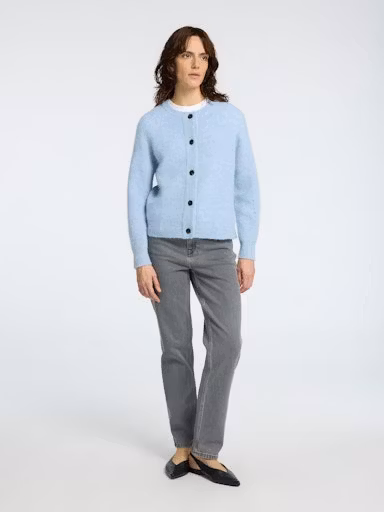 Selected Femme - SLFLULU LS KNIT SHORT CARDIGAN NOOS (Cashmere Blue)