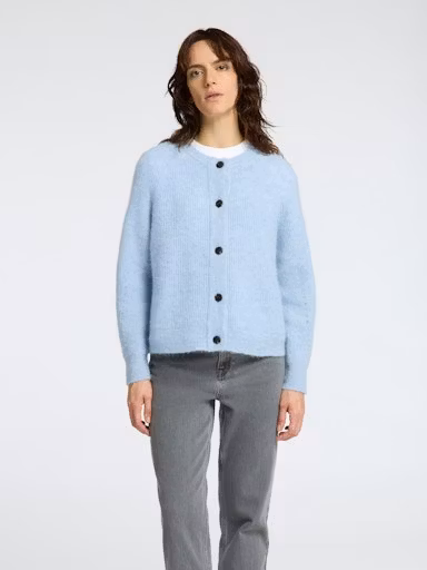 Selected Femme - SLFLULU LS KNIT SHORT CARDIGAN NOOS (Cashmere Blue)