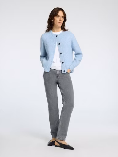 Selected Femme - SLFLULU LS KNIT SHORT CARDIGAN NOOS (Cashmere Blue)