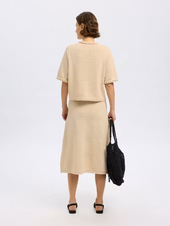 Selected Femme - SLFALMA 2/4 KNIT CARDIGAN (Birch)