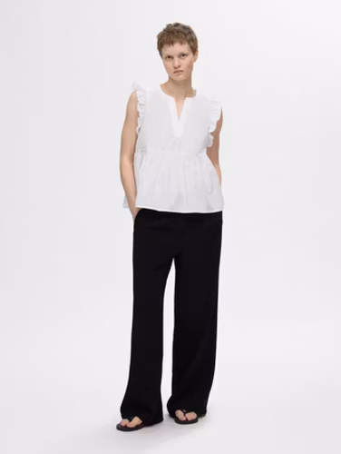 Selected Femme - SLFBLAIR-IDA SL TOP NOOS (White)