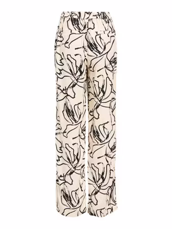 OBJSANNE ALINE WIDE PANT AOP (Sandshell)