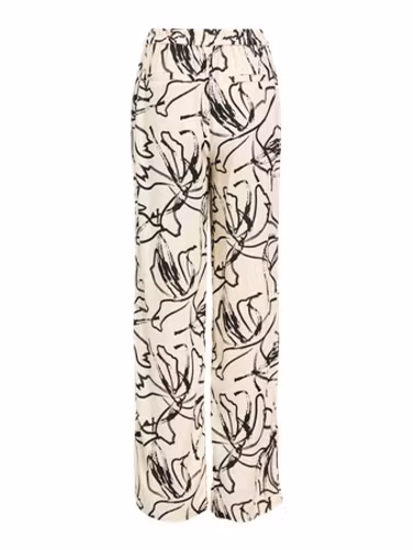 OBJSANNE ALINE WIDE PANT AOP (Sandshell)