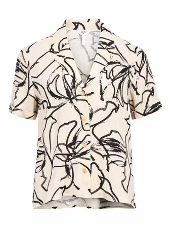 Object - OBJSANNE S/S SHIRT AOP (Sandshell)