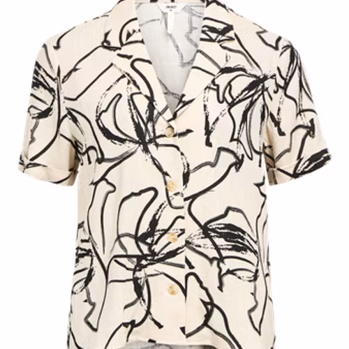 Object - OBJSANNE S/S SHIRT AOP (Sandshell)