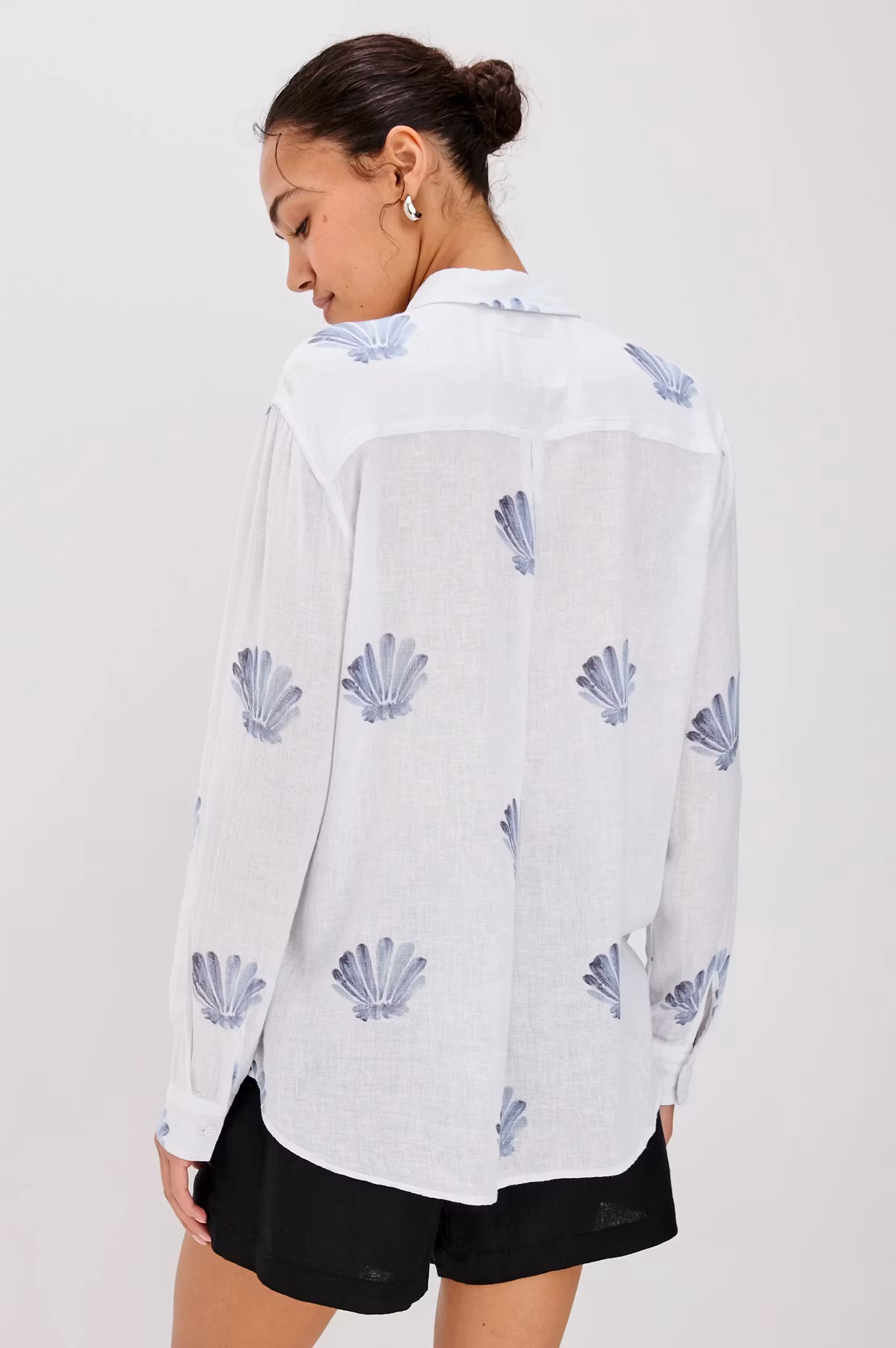 Rails - Charli Shirt Blue Seashells (Offwhite)