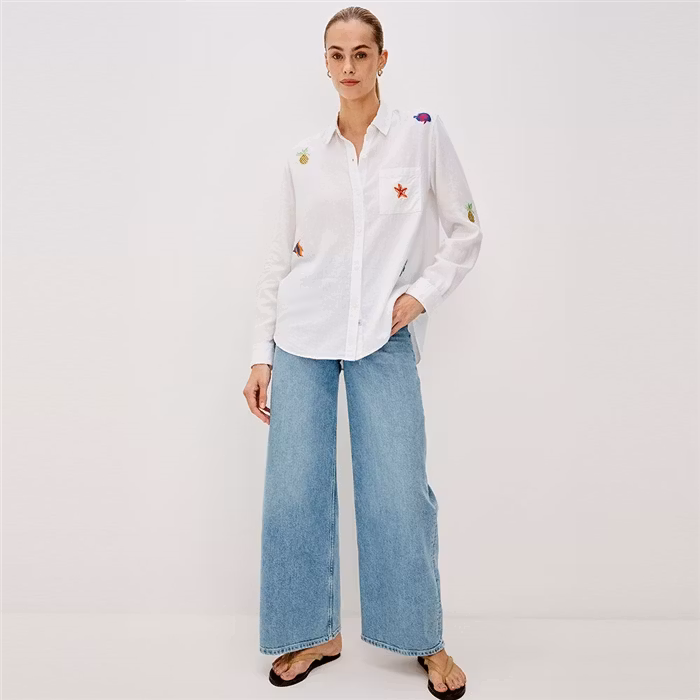Rails - Charli Shirt ISLAND EMBROIDERY (Offwhite)