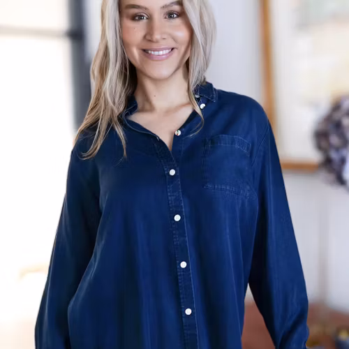 Boomerang - Fotö Indigo Tencel Shirt (Night Sky)