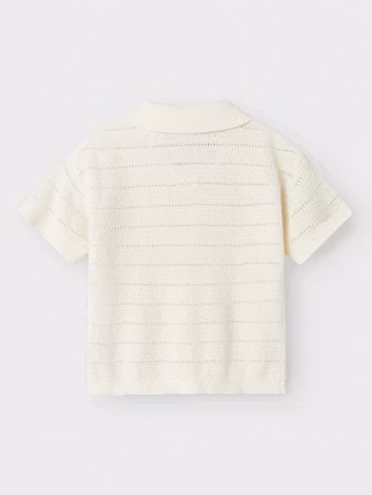 Lil' Atelier - NMMGLIVO SS KNIT POLO (Coco Milk)