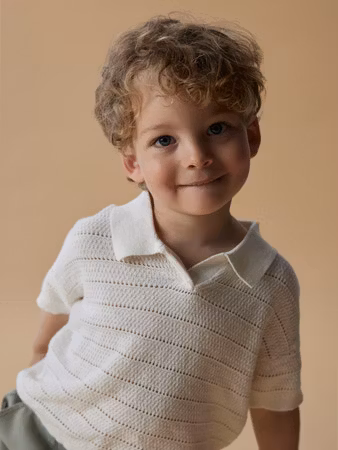 Lil' Atelier - NMMGLIVO SS KNIT POLO (Coco Milk)