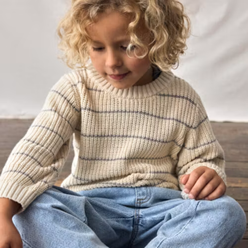 Lil' Atelier - NMMEMLEN LS KNIT STRIPES (Turtledove)