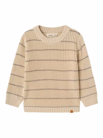 Lil' Atelier - NMMEMLEN LS KNIT STRIPES (Turtledove)