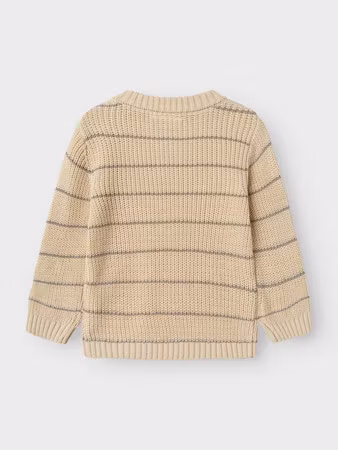 Lil' Atelier - NMMEMLEN LS KNIT STRIPES (Turtledove)