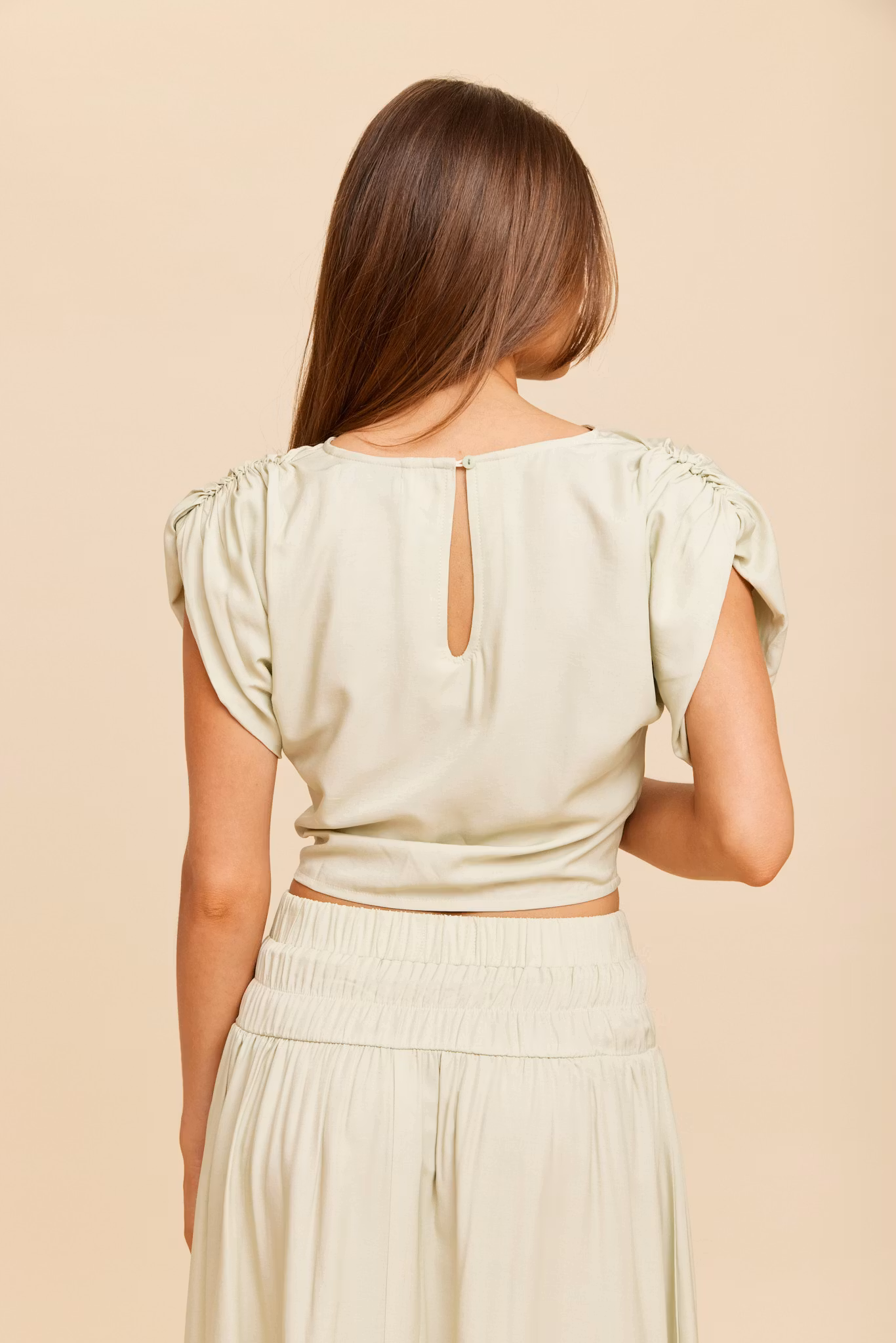 Rut & Circle - PAMELA PUFF TOP (Light Green)