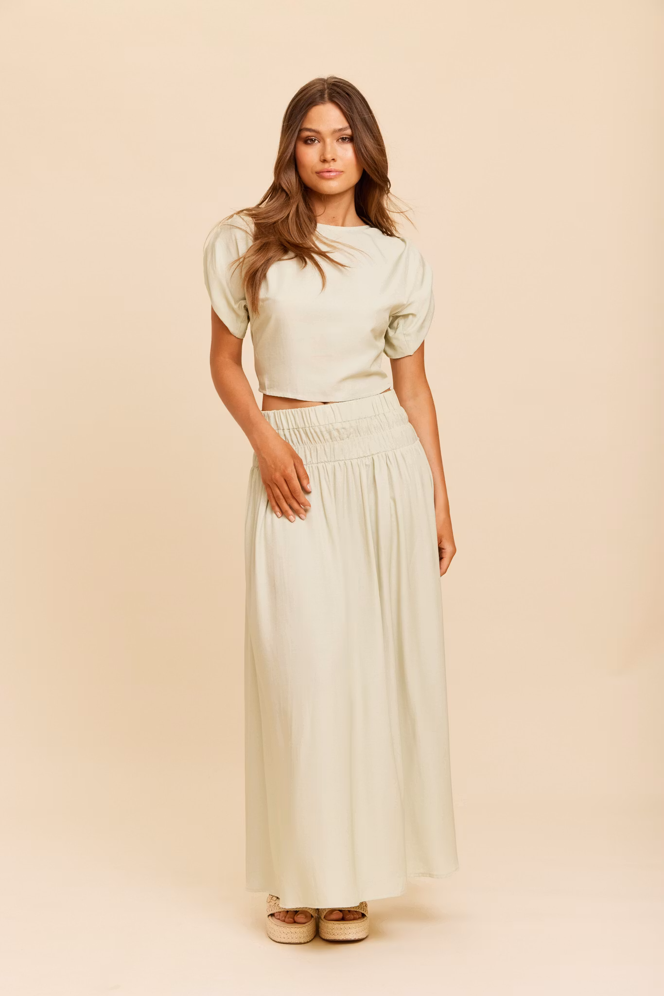 Rut & Circle - PAMELA PUFF TOP (Light Green)