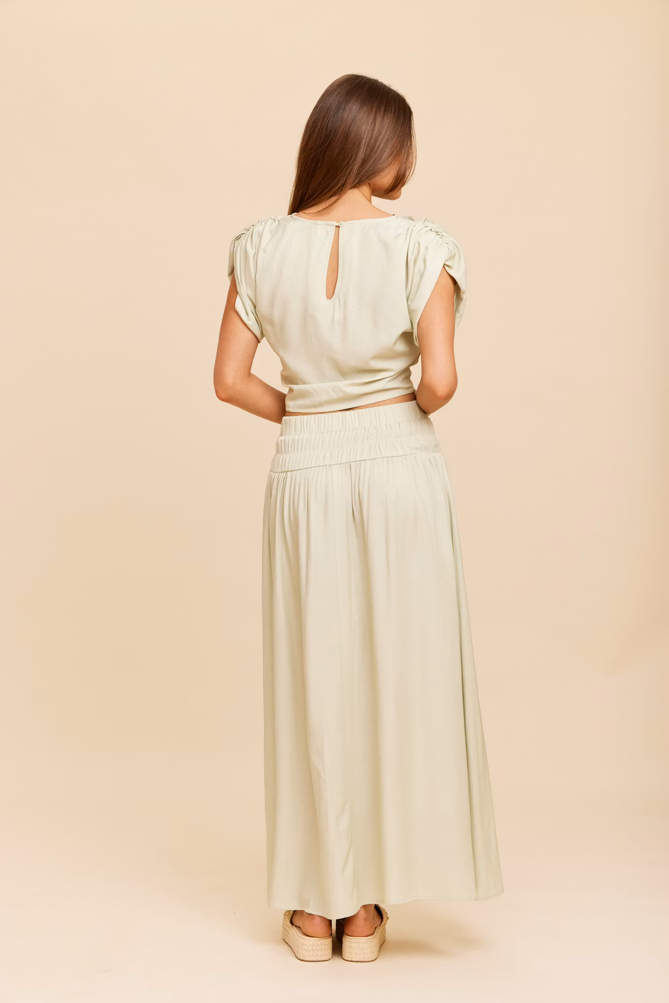 Rut & Circle - PAMELA MAXI SKIRT (Light Green)