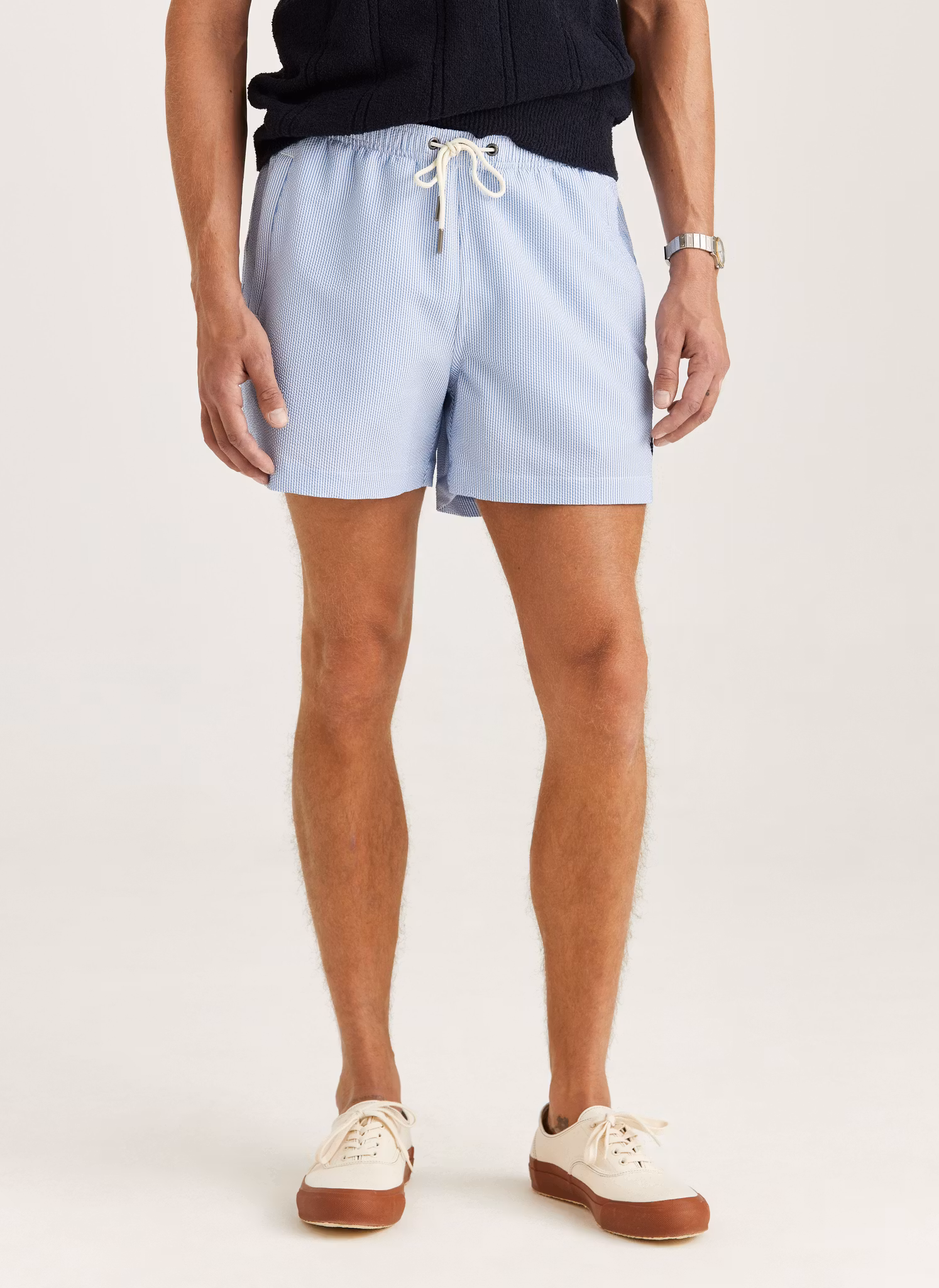 Morris - Seersucker Bathing Trunks (Light Blue)